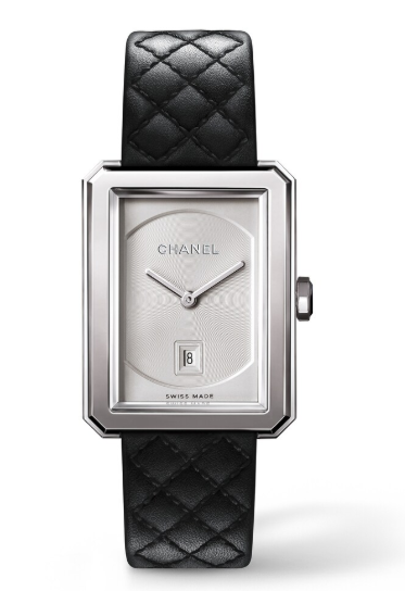 CHANEL Boy-Friend Black Dial Stainless Steel Women's Watch